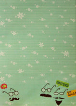 Colorbok Designer Double-Sided Green Glasses & Mustaches Lt Cardstock Printed 8.50" x 11" Scrapbook Paper