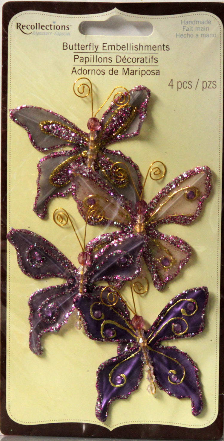 Recollections Butterfly Shades of Purple Embellishments