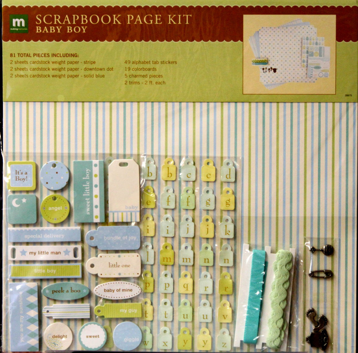 Making Memories Baby Boy Scrapbook Page Kit - SCRAPBOOKFARE