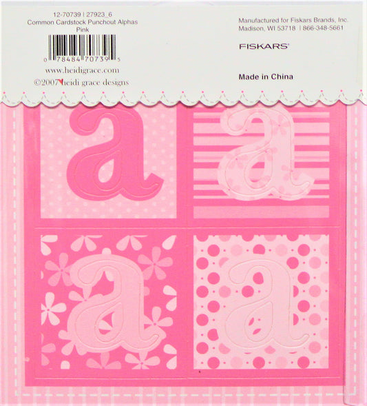 Heidi Grace 312 Piece Pink Alphabets Cardstock Punchouts