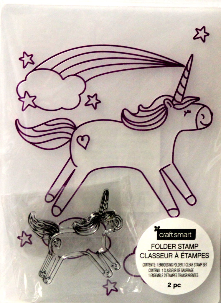 Craft Smart Unicorn Embossing Folder & Stamp Set