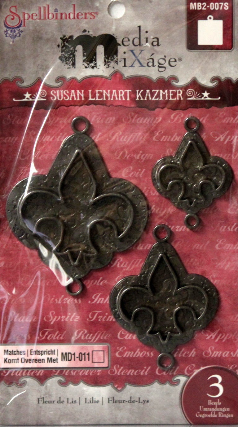 Spellbinders Susan Lenhart Kazmer Media Mixage Fleur de Lis Bezels