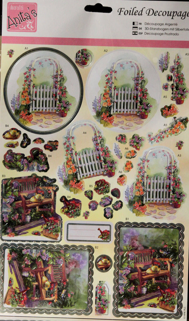 Hallmark Docrafts Anita's Foiled Decoupage Cottage Garden Die-Cuts - SCRAPBOOKFARE