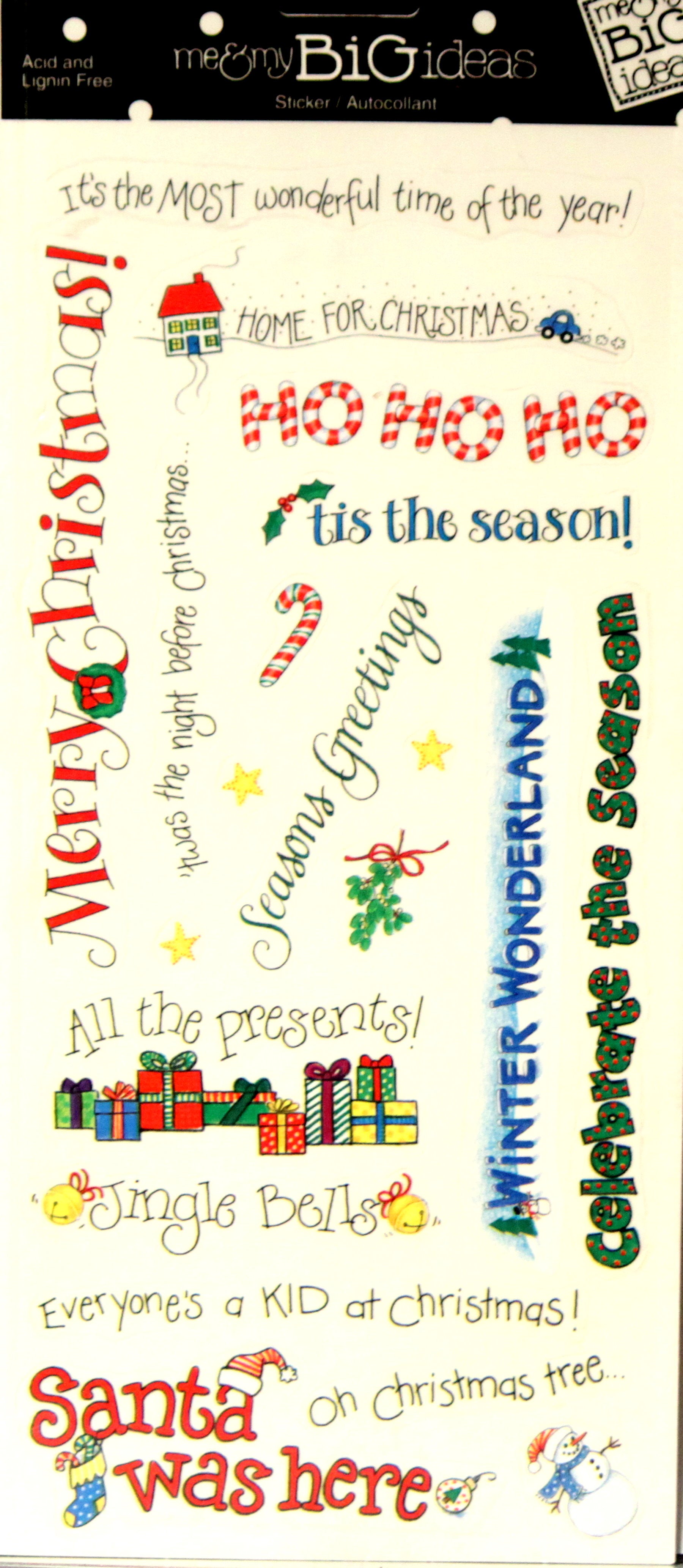 Me & My Big Ideas Christmas Sayings Vellum Stickers