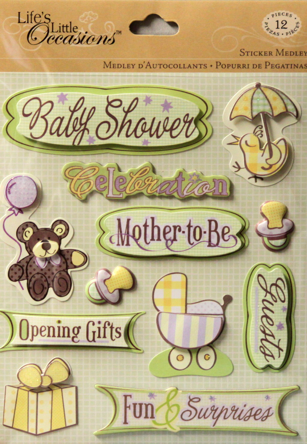 K & Company Life's Little Occasions Baby Shower Dimensional Stickers Medley