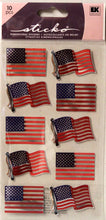 Sticko Metallic American Flag Repeats Dimensional Stickers