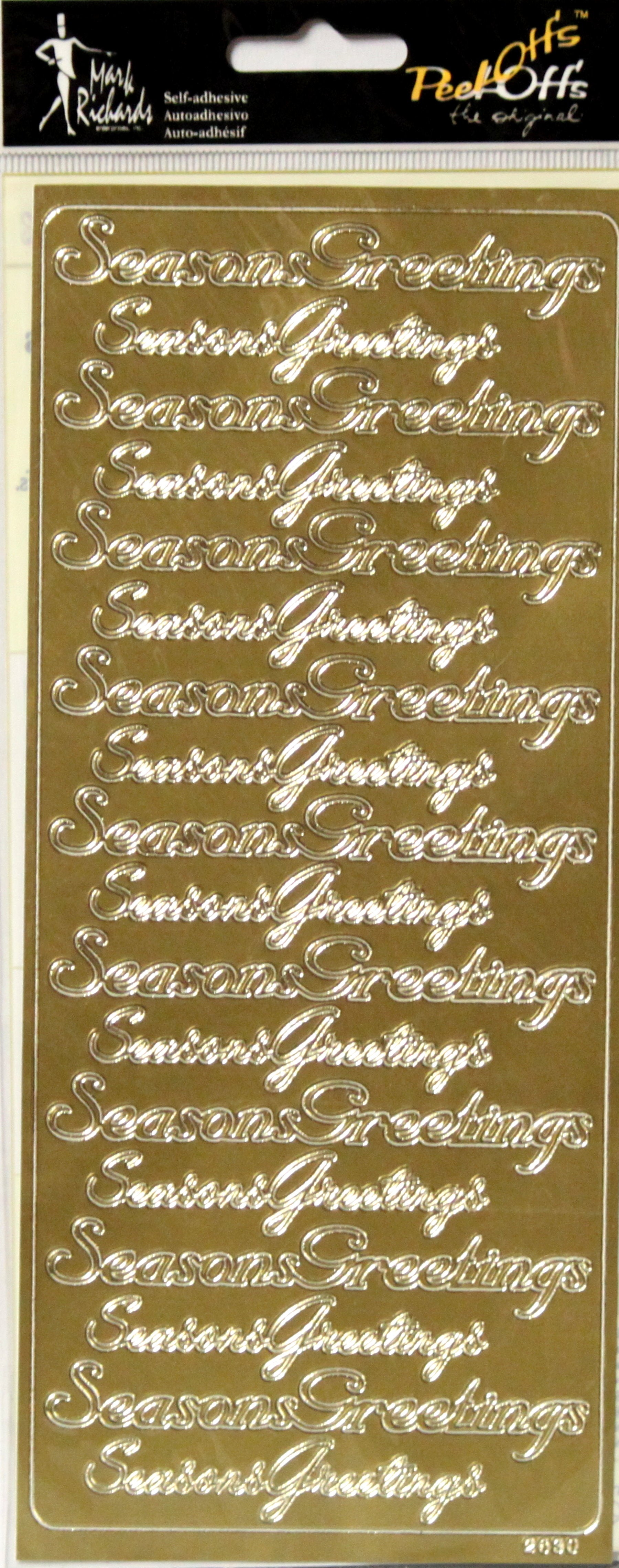 Mark Richards Season's Greetings Gold Foil Peel-offs Outline Stickers