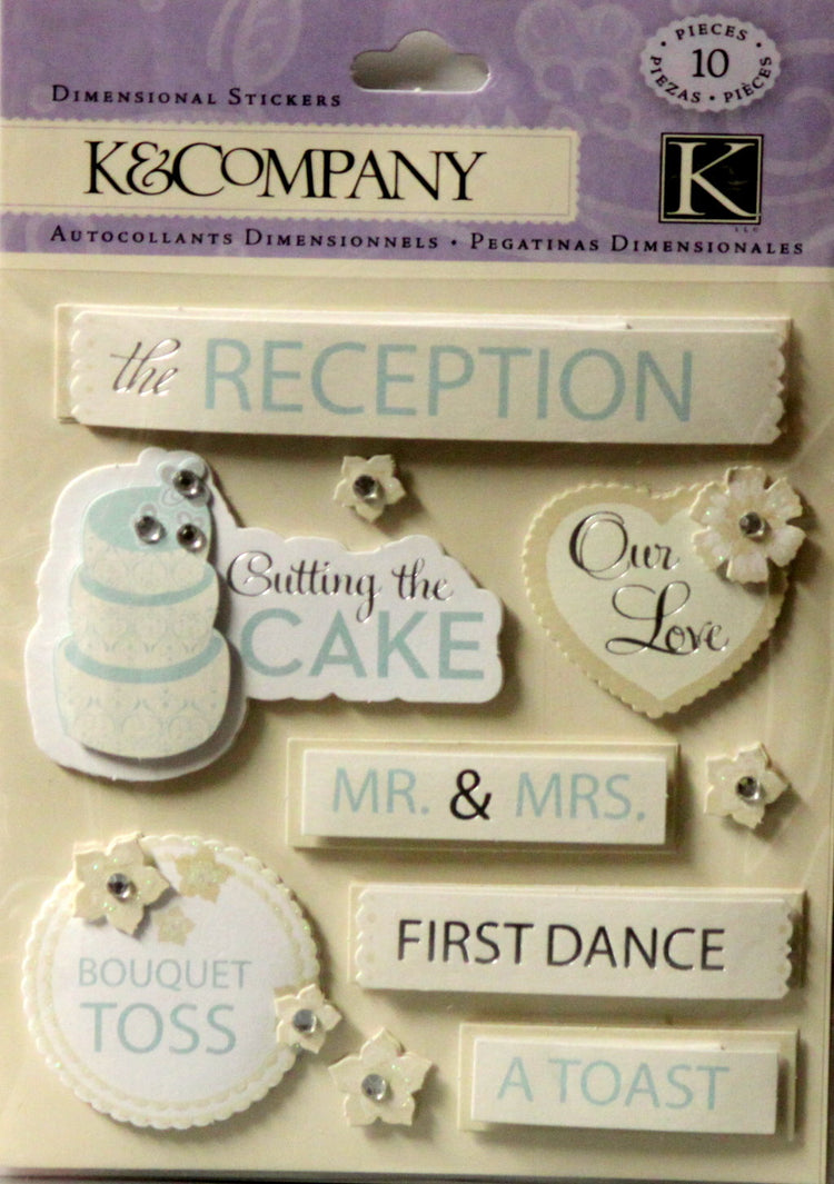 K & Company Wedding Reception Dimensional Stickers