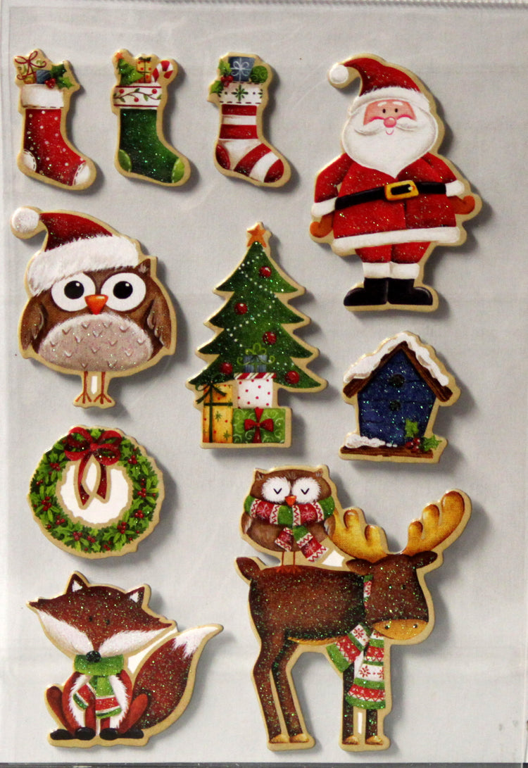 Premium Holiday Christmas Dimensional Chipboard Stickers