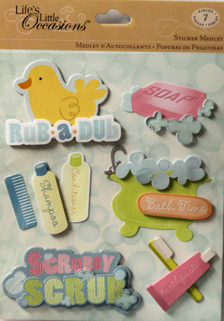 K & Company Life's Little Occasions Bath Time Dimensional Stickers Medley