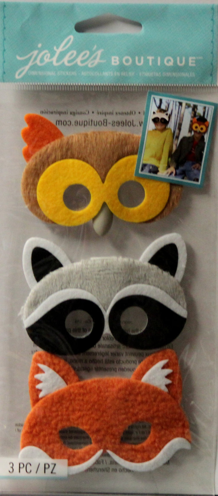 Jolee's Boutique Furry Masks Dimensional Embellishment Stickers