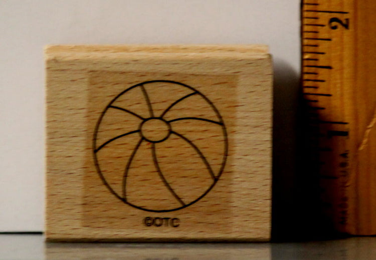 OTC Beach Ball Wood Mounted Rubber Stamp