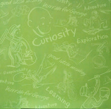 Curious George 12 x 12 Green Vintage Scrapbook Paper