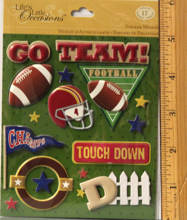 K & Company Life's Little Occasions Football Dimensional Sticker Medley
