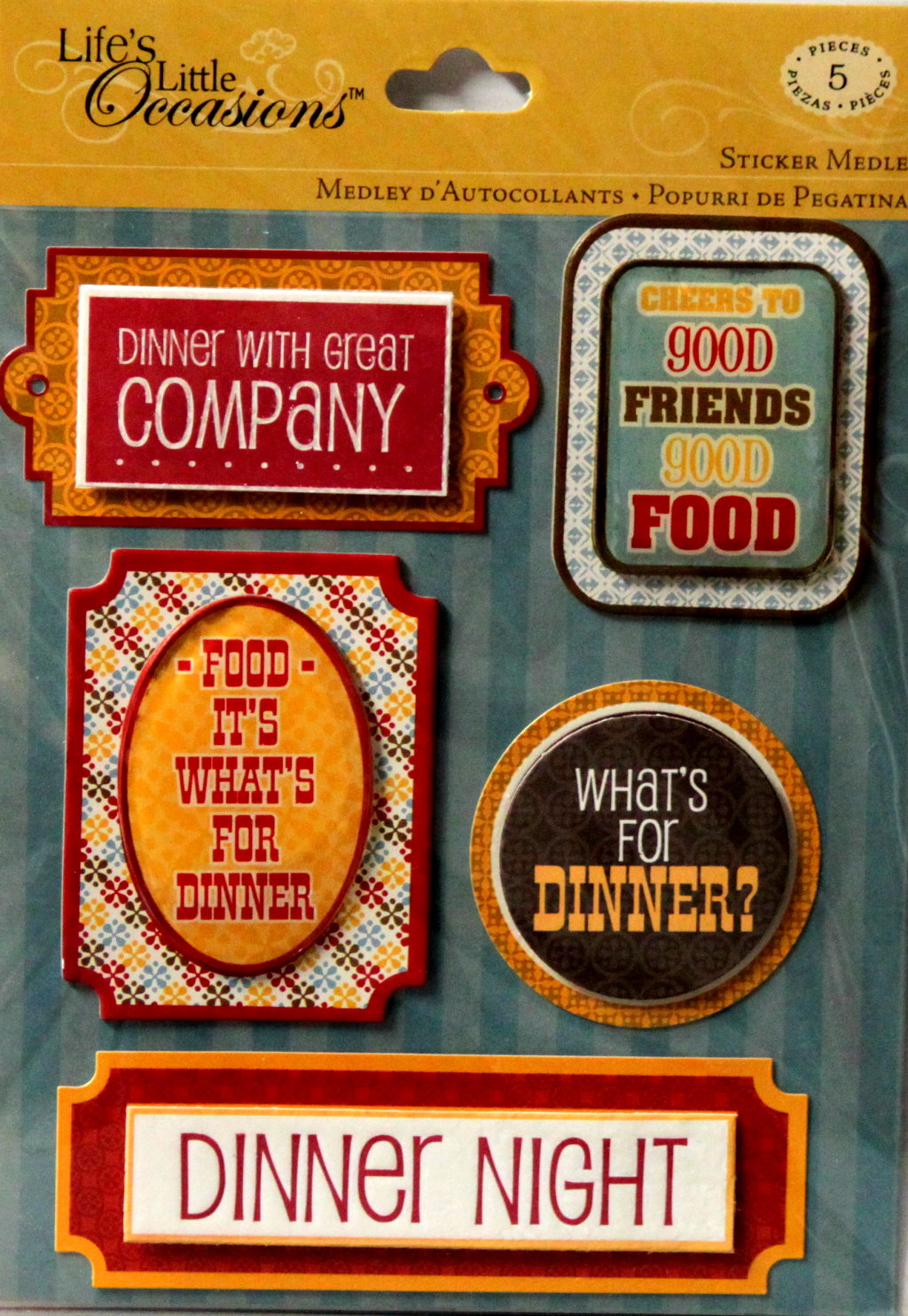 K & Company Life's Little Occasions Dinner Night Dimensional Stickers Medley