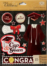 K & Company Life's Little Occasions Red Cap & Gown Dimensional Stickers Medley