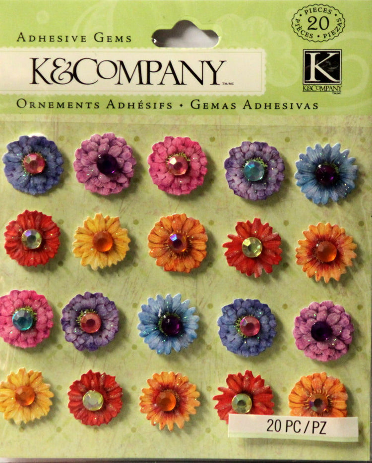 K & Company Tim Coffey Cottage Garden Gem Flowers Dimensional Stickers
