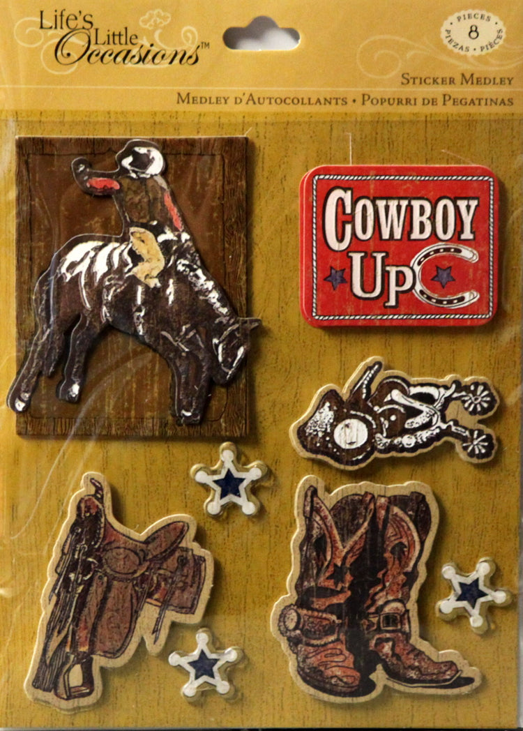 K & Company Life's Little Occasions Cowboys Dimensional Sticker Medley