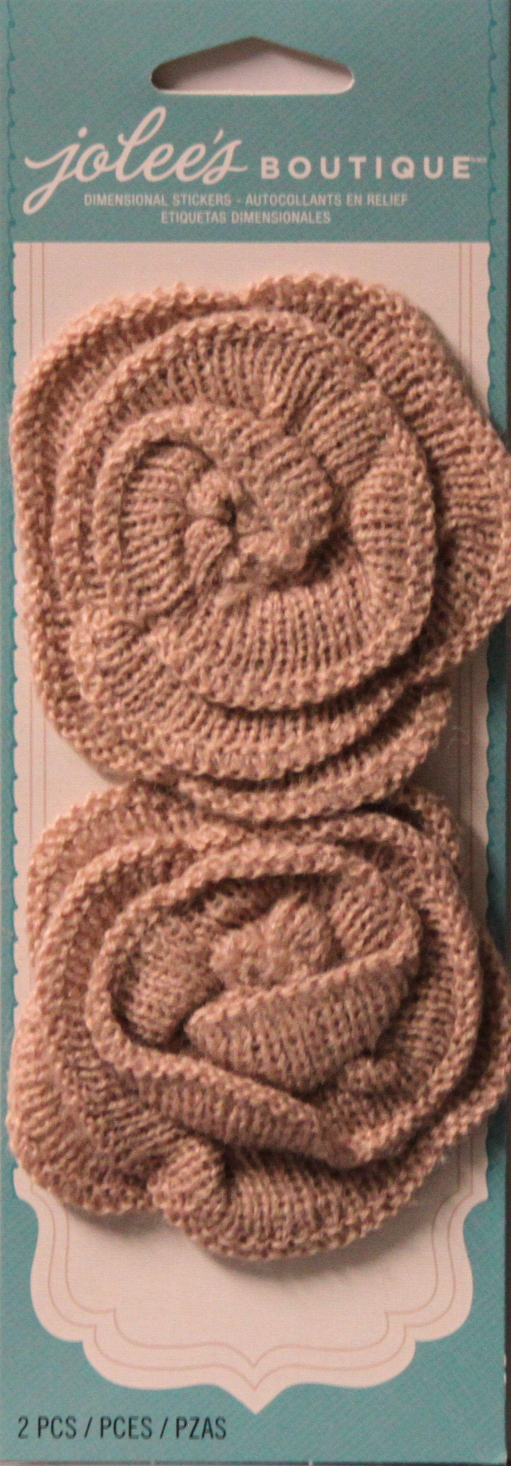 Jolee's Boutique Lt. Mauve Crochet Flowers Dimensional Stickers