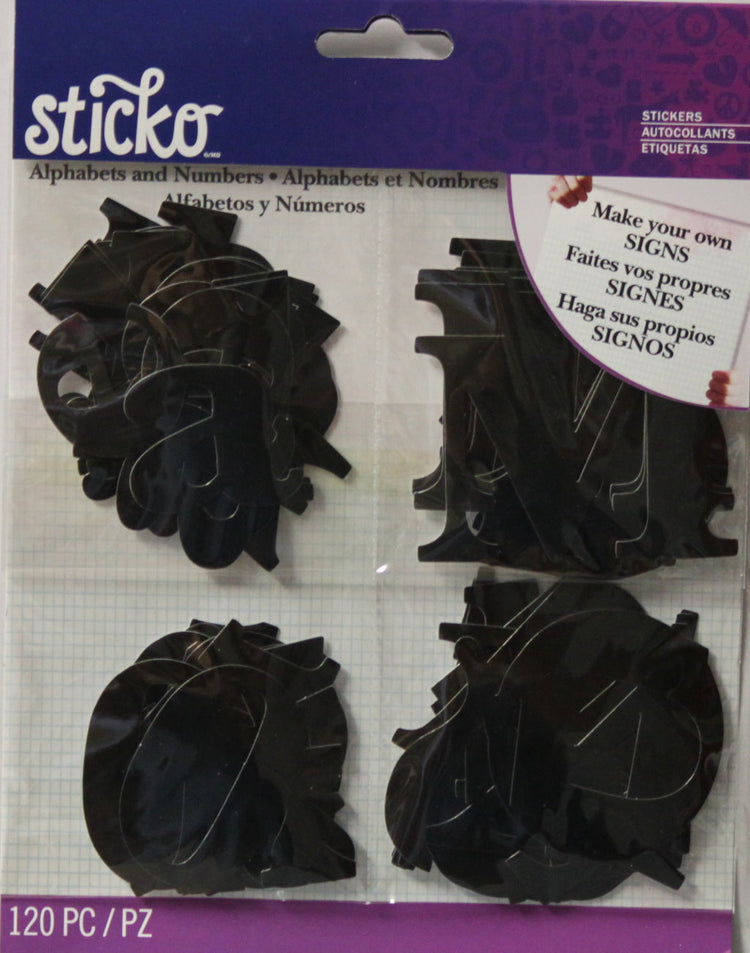 Sticko XL Basker Alpha Black Stickers