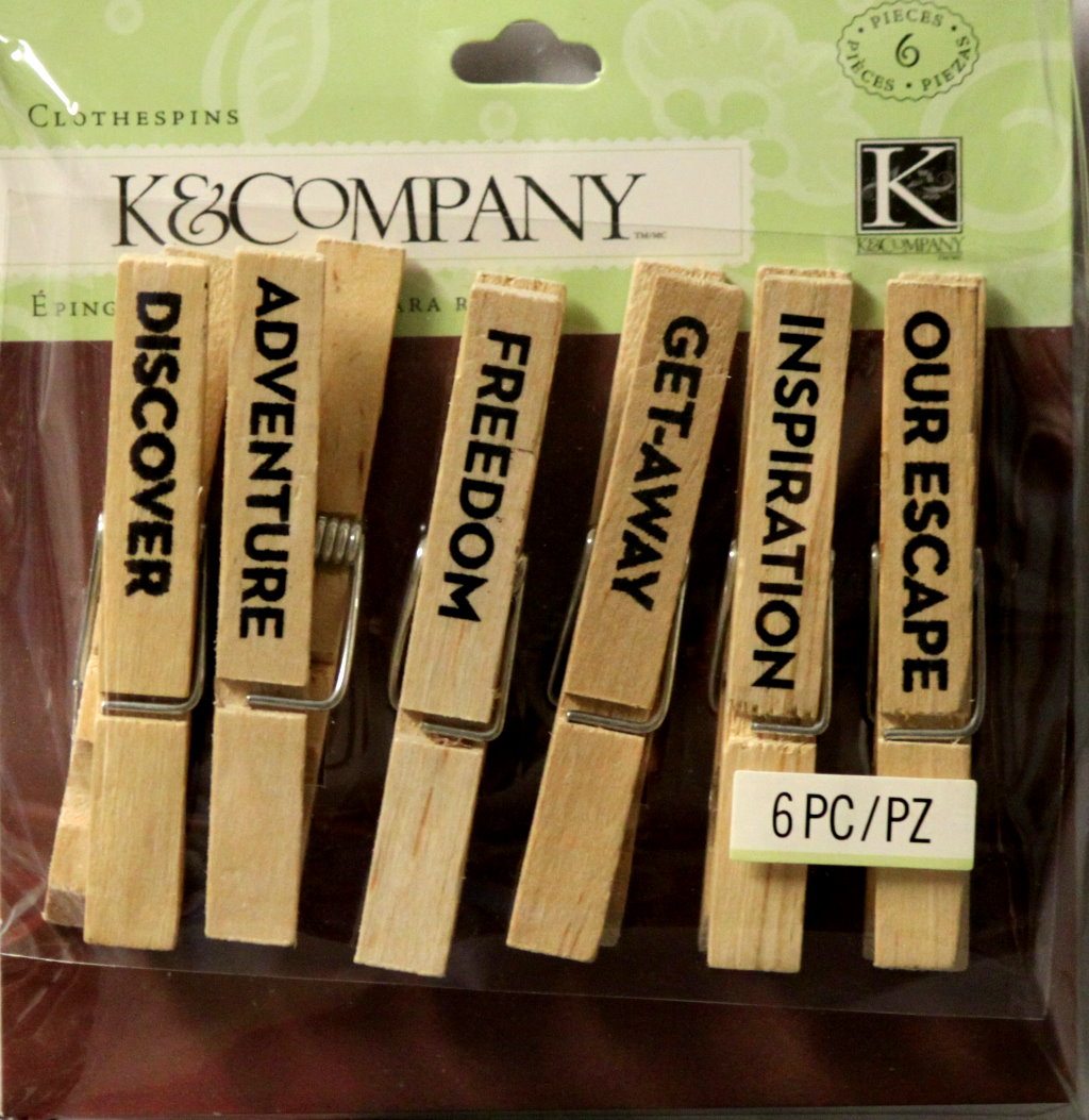 K & Company Travel Clothespins Embellishments