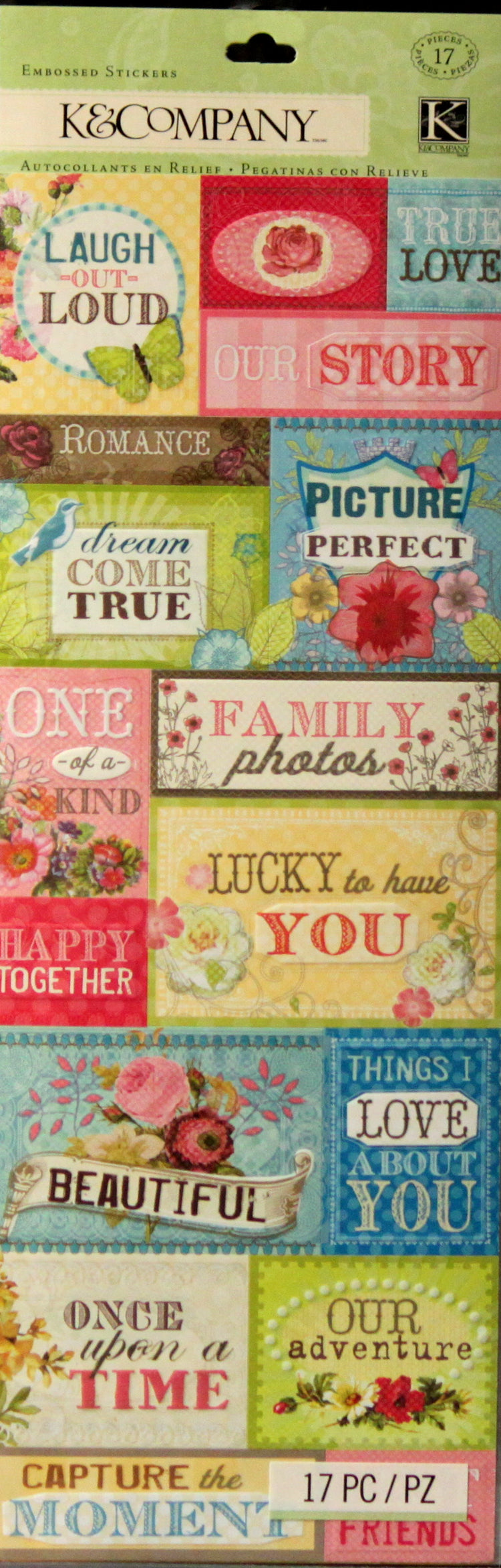 K & Company Serendipity Embossed Stickers