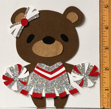 T & H Creations Handmade Cheerleader Bear Multi-Layered Die-cut Embellishment