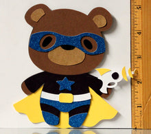 T & H Creations Handmade Super Hero Bear Multi-Layered Die-cut Embellishment