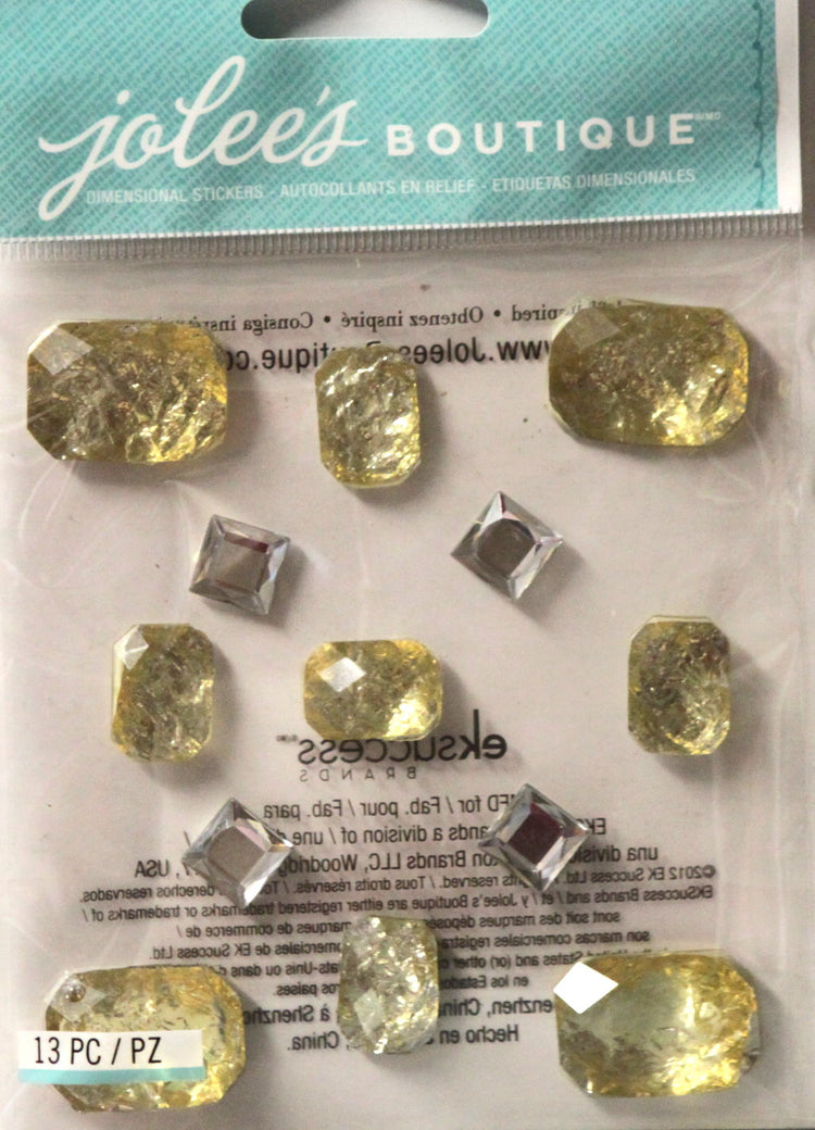 Jolee's Boutique Foil Jewels Yellow Diamond Adhesive Dimensional Stickers