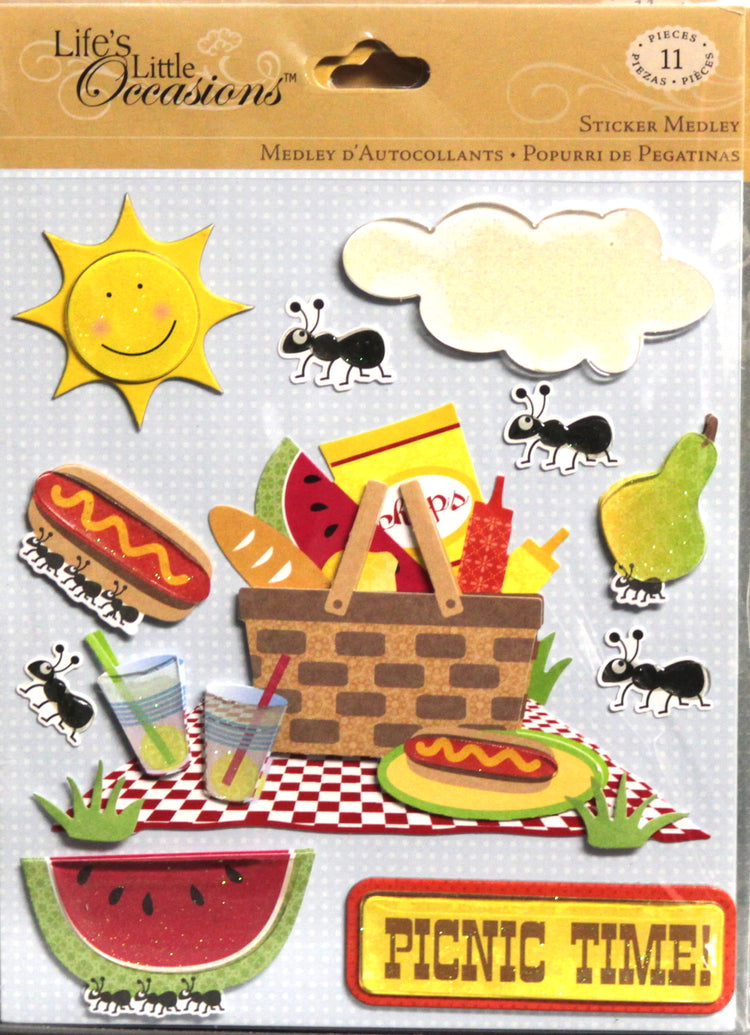 K & Company Life's Little Occasions Picnic Dimensional Stickers Medley