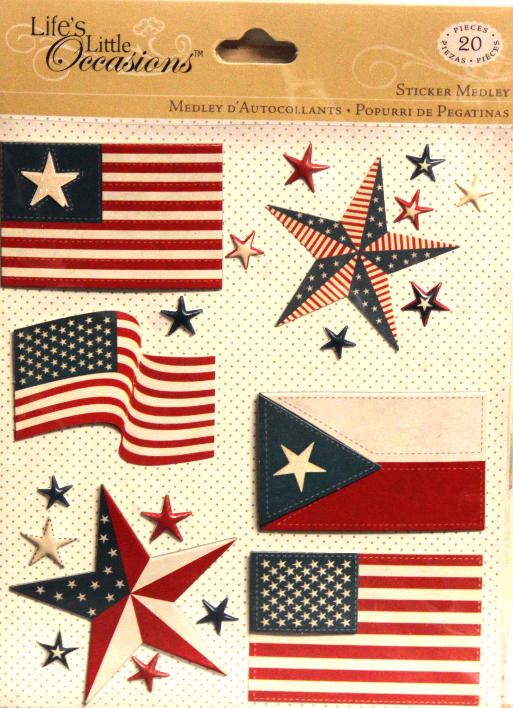 K & Company Life's Little Occasions Flags Dimensional Stickers Medley