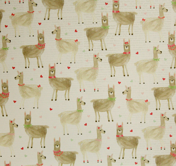 Me & My Big Ideas Baby Girl  12 x 12 Llamas Lt. Cardstock Paper