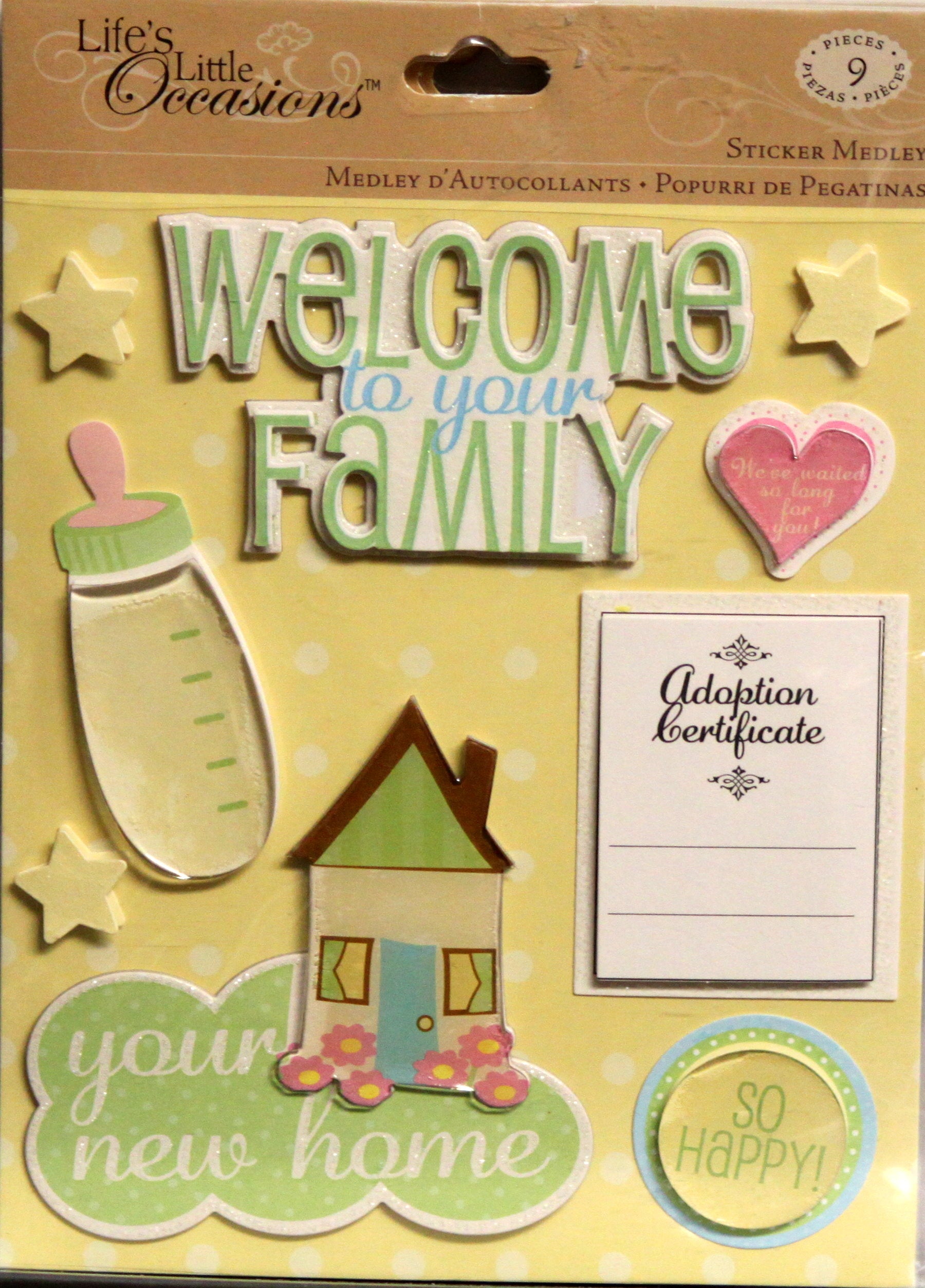 K & Company Life's Little Occasions Adoption Dimensional Stickers Medley