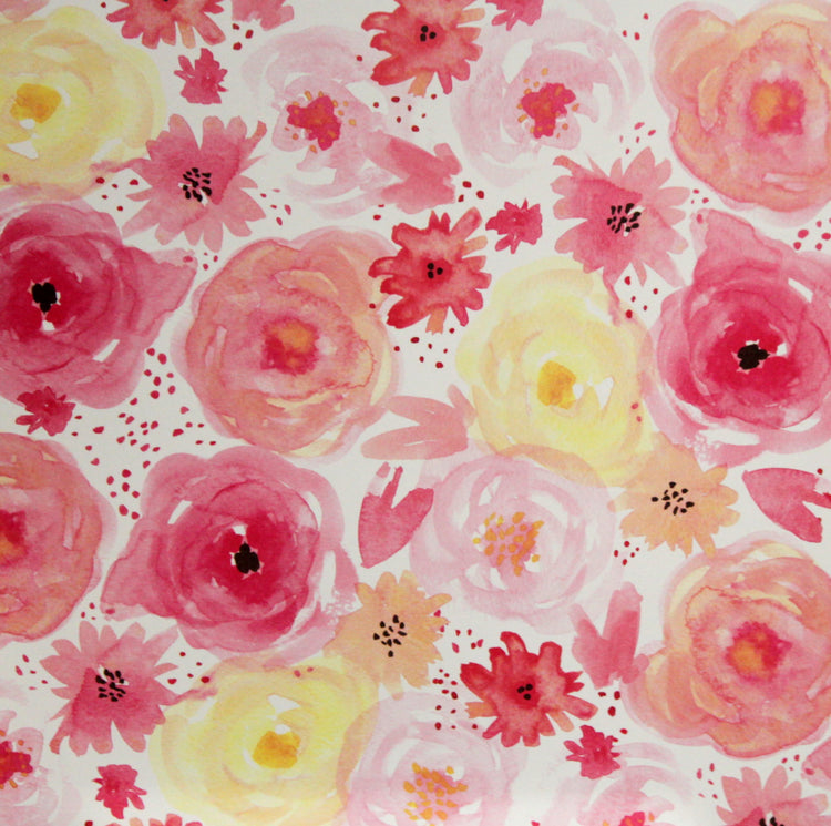 Me & My Big Ideas Baby Girl  12 x 12 Painted Flowers Lt. Cardstock Paper