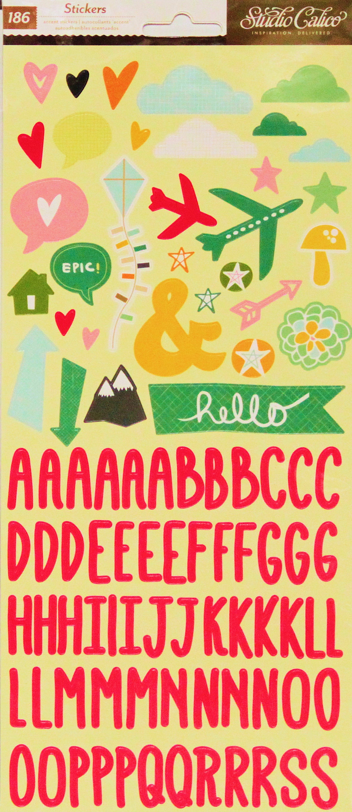 American Crafts Studio Calico Large Double-Sided Alphabet & Numbers Sticker