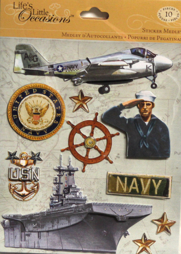 K & Company Life's Little Occasions Navy Dimensional Stickers Medley
