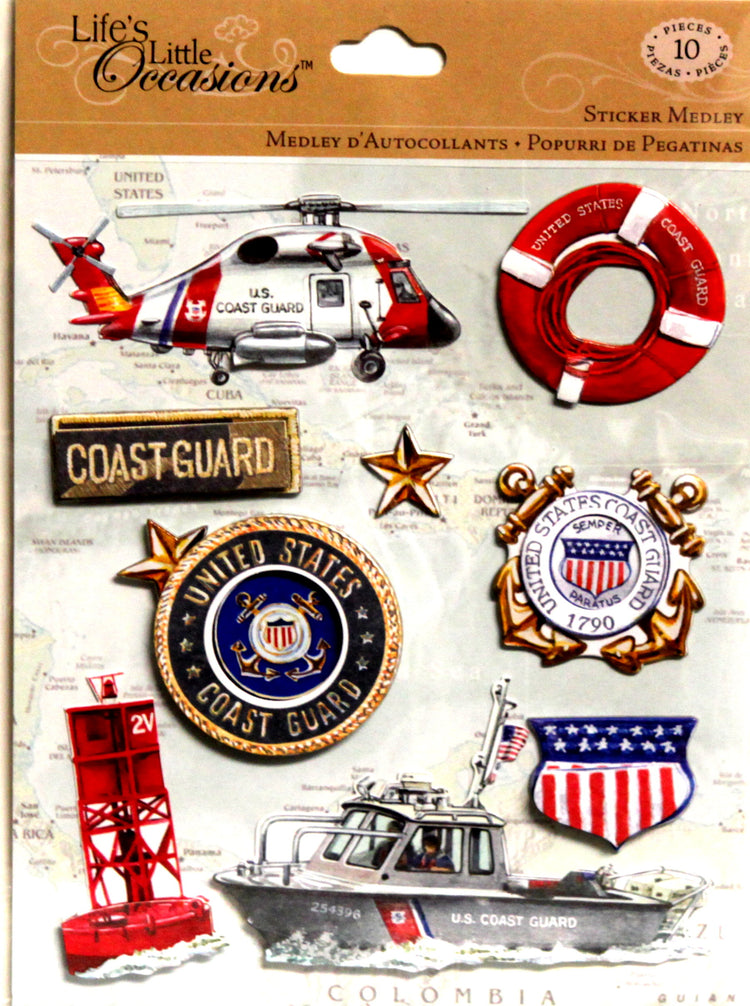 K & Company Life's Little Occasions Coast Guard Dimensional Stickers Medley
