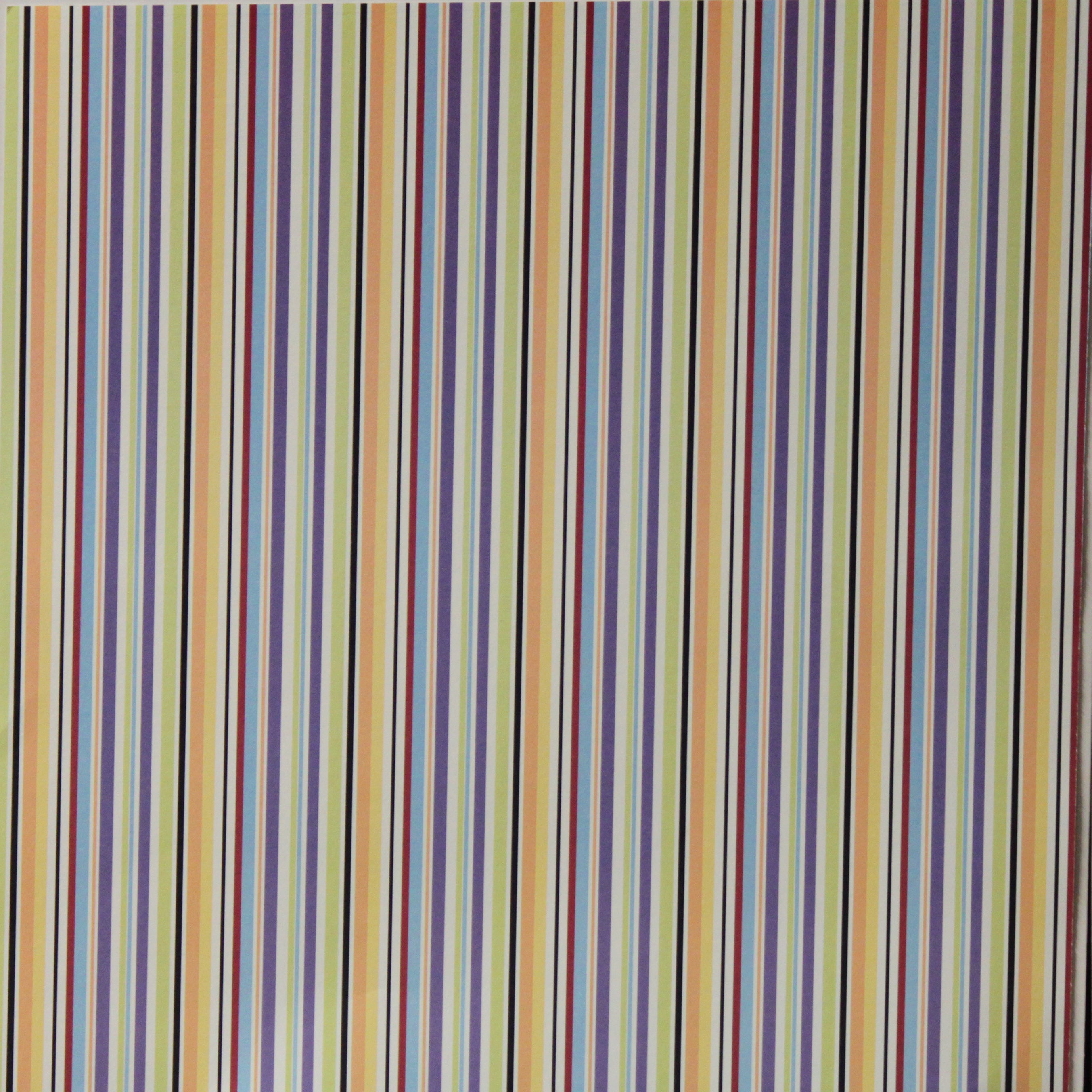 Nicole 12 x 12  Multi-Colored Lines Scrapbook Paper