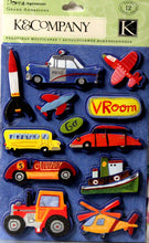 K & Company Donna Ingemanson Grand Adhesions Rough & Tumble Vehicles Dimensional Stickers