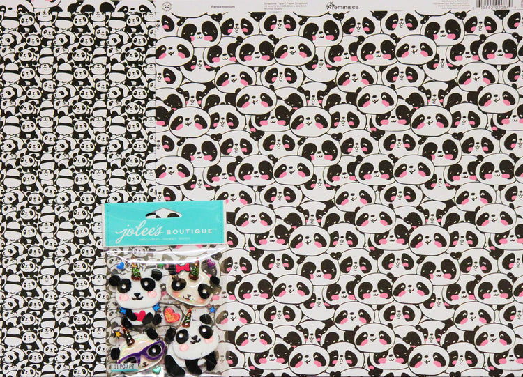 Reminisce Panda Monium 12 x 12 Double-Sided Cardstock Paper & Sticker Set