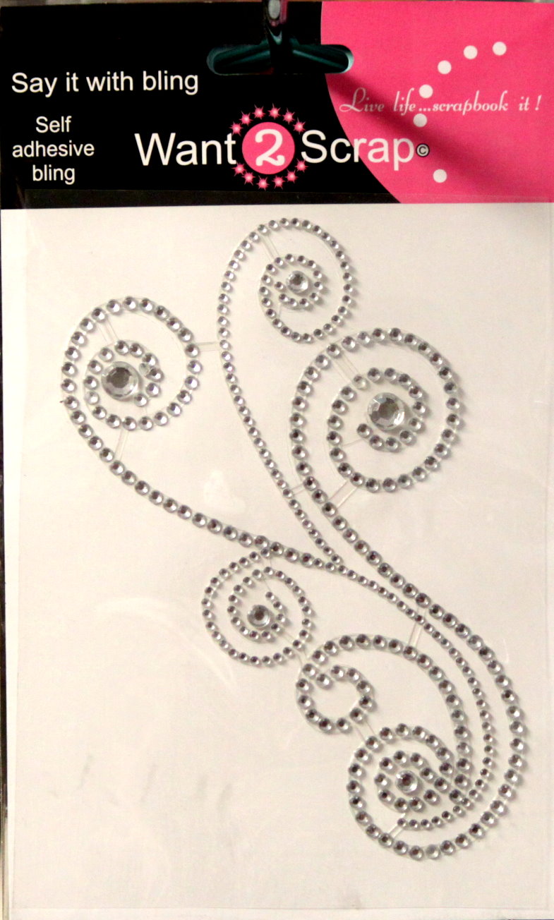 Spellbinders Want 2 Scrap Say it With Bling Diamond Swirls, Maxxi Girl Rhinestones Self-Adhesive Embellishment