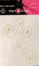Spellbinders Want 2 Scrap Say it With Pearls Swirls, Maxxi Girl Pearls White Self-Adhesive Embellishment