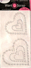 Spellbinders Want 2 Scrap Say it With Bling Diamond Rhinestone Self-Adhesive Scalloped Hearts Embellishments