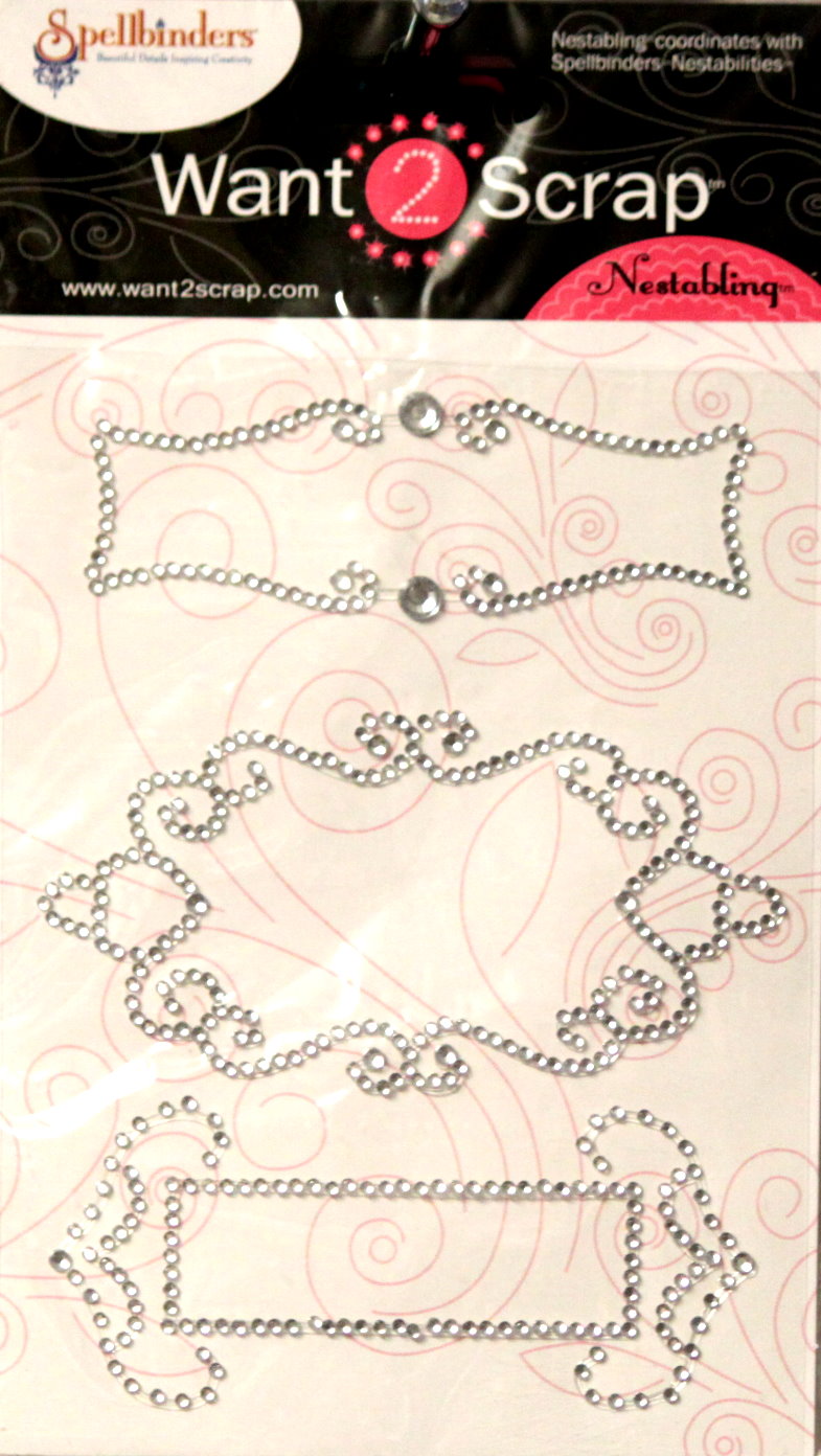 Spellbinders Want 2 Scrap Self-Adhesive Fancy Tags Diamond Embellishments