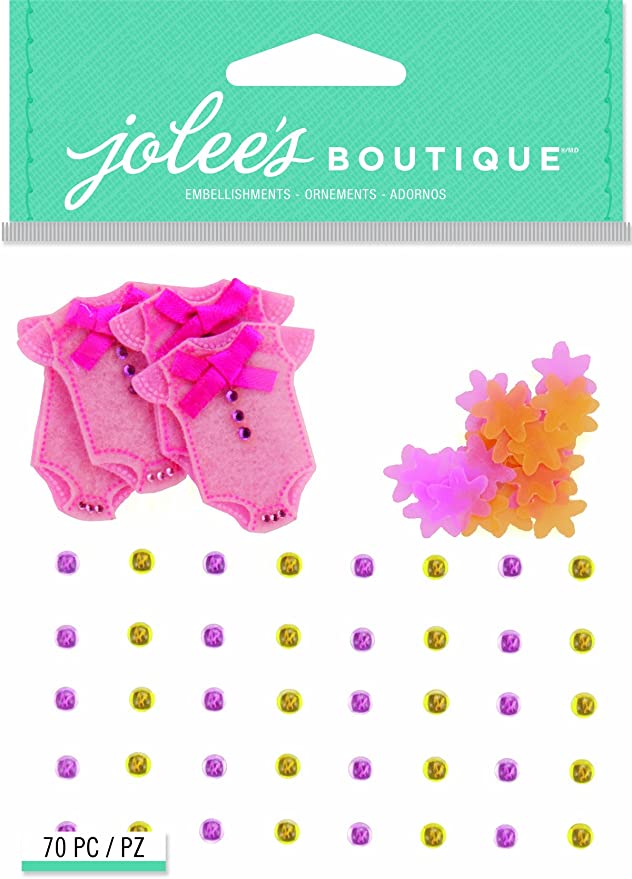 Jolee's Boutique Baby Girl Confetti And Gems Dimensional Stickers
