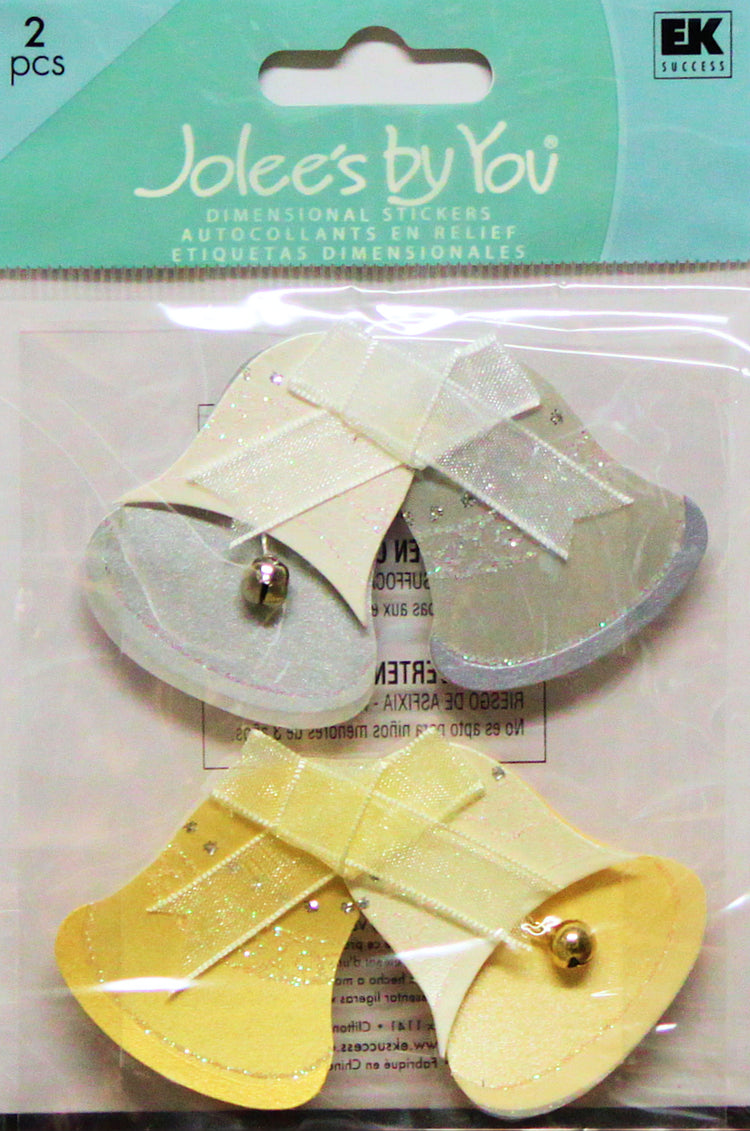 EK Success Jolee's Gold & Silver Bells Dimensional Sticker