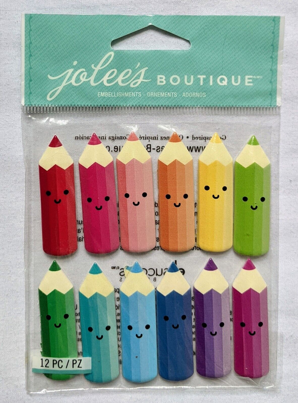 Jolee's Boutique Bright Color Pencils Dimensional Stickers