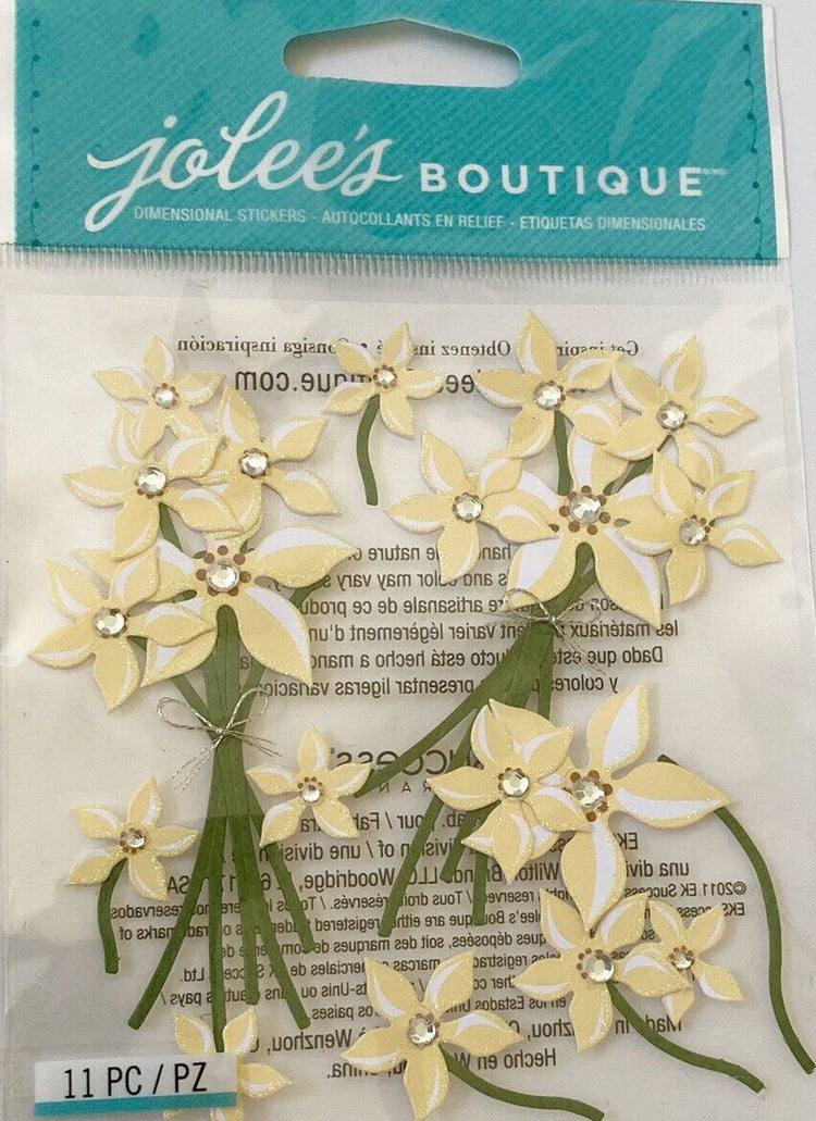 Jolee's Boutique Cream Floral Dimensional Stickers