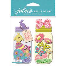 Jolee's Boutique Easter Egg Jars Dimensional Scrapbook Stickers
