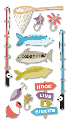 Jolee's Boutique Fishing Dimensional Stickers